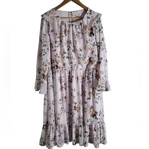 Floral Pink Ruffled Dress